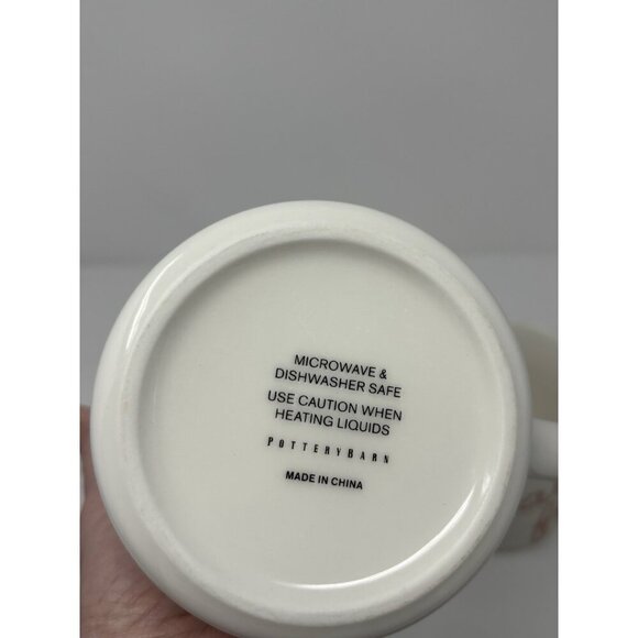 Pottery Barn lot of 2 Peppermint Sentiments HO HO HO Christmas Mugs Holiday - Picture 4 of 11